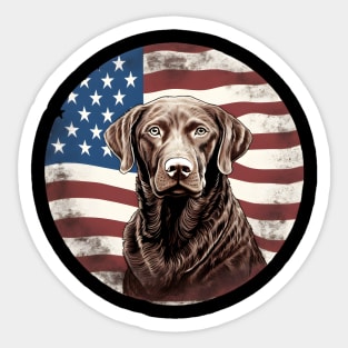 Patriotic Chesapeake Bay Retriever Sticker